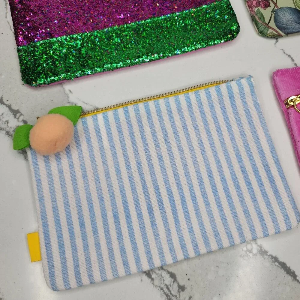 ipsy cosmetic makeup bag lot of 4 NEW glitter, floral, pink, peach no makeup - Picture 6 of 6